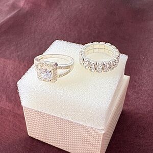 Elegant Vintage Silver-tone Ring Set